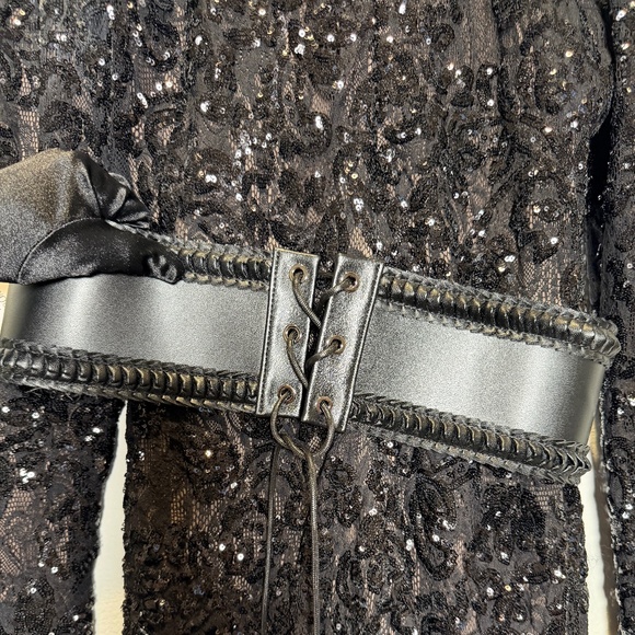 New Nadine Merabi Bella Black Floral Lace Jumpsuit Original Price $435 Sz: 16/XL - Picture 10 of 11